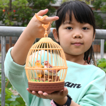  Childrens electronic voice-activated induction toy bird electric luminous simulation with bird cage can be called parrot pet decoration