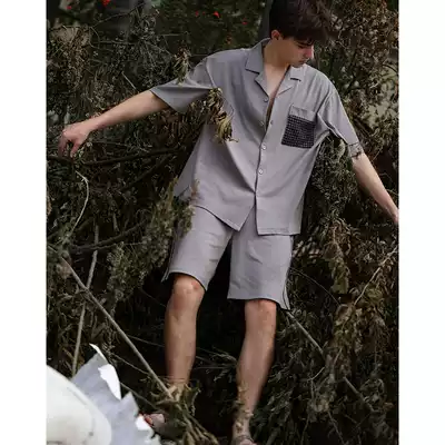 Pajamas men's summer thin short sleeve cotton cotton set men's summer large size loose fashion casual home wear