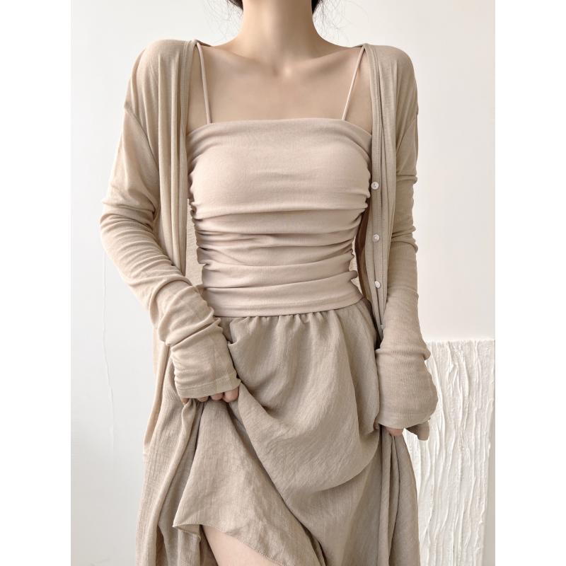 Retro Gentle Style Thin Knitted Cardigan for Women, Summer Air-Conditioning Shirt, Sun Protection Shirt, Loose Coat, Shawl, Cover-Up