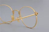 Японский золотой шелковой край вырезал маленькие литературные очки круглый ультра -светлый чистый титановый ретро -каркас мужчина и женщины прилив тонкую форму лица