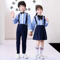 Children's Summer Long Sleeve Suit 2021 New Linked Colon Campus Wind Model Handsome Walking Show Performance Costume