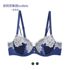 Комплект нижнего белья 【夹碗围】安莉芳outlets薄款大胸显小文胸女士波点性感蕾丝内衣