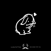 Su Xiaomu cute rabbit herbal juice sticker waterproof female tattoo ins Wind small pattern animal lasting male line