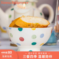 Emma Bridgewater Polka Dot Bowl Nordic ins style Cute girl underglaze ceramic rice bowl Salad Bowl