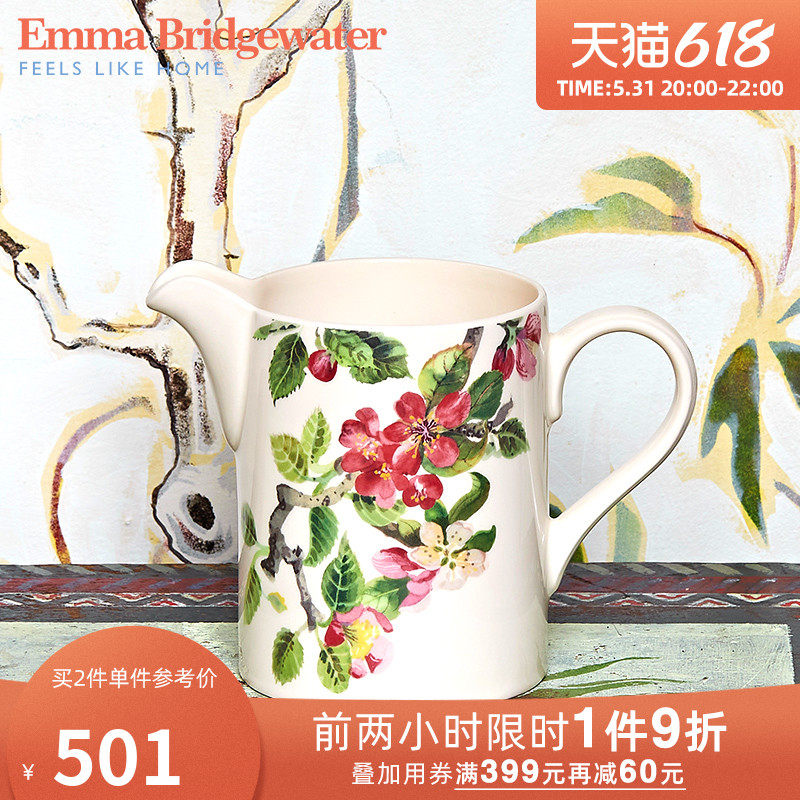 Emma Bridgewater Peach Blossom Large Size Straight Mouth Jar Glazed Down Color Handmade Retro Ceramic Jar Home Storage Jar