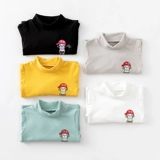 Детское демисезонное бархатное удерживающее тепло нижнее белье, утепленный лонгслив, термобелье подходит для мужчин и женщин, высокий воротник