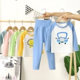 Детское удерживающее тепло нижнее белье, бархатный демисезонный комплект, детская пижама для мальчиков, термобелье, комбинезон, штаны, увеличенная толщина, высокая талия