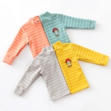 Детское демисезонное бархатное удерживающее тепло нижнее белье, утепленный лонгслив, термобелье подходит для мужчин и женщин, высокий воротник