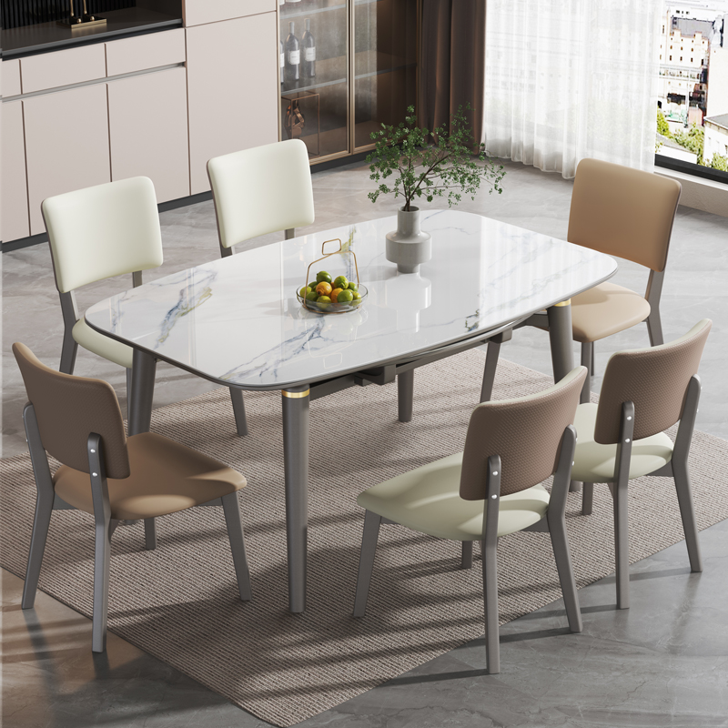 Light luxury modern minimal rock tables household small household table 2022 new folding can be round table