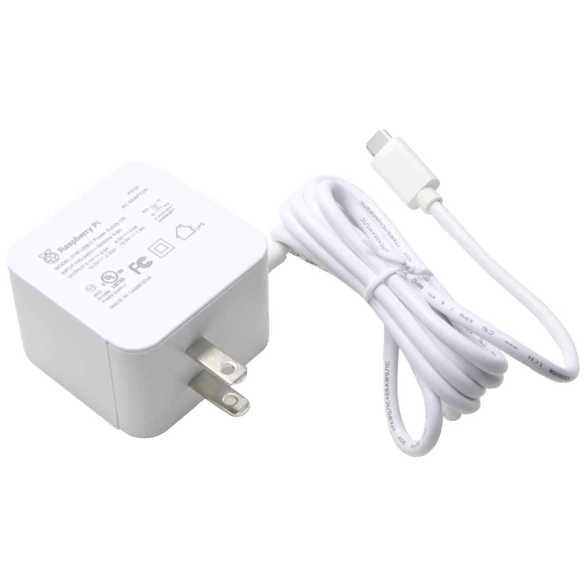 Официальный блок питания Raspberry Pi 5 5V 5A, адаптер питания USB-C на 27W для Raspberry Pi 5