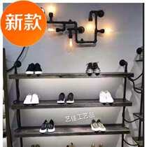 Shoe rack multi-layer bag shoe store bag wall retro bag display t display rack creative solid wood bag