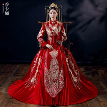 Xiuhe dress bride 2021 new spring and summer Chinese wedding dress Wedding Chinese style wedding dress cabinet dress show kimono