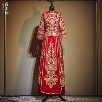 Chinese style Xiuhe dress 2021 new summer bride wedding wedding dress cabinet dress Feng Guanxia wedding toast dress show kimono