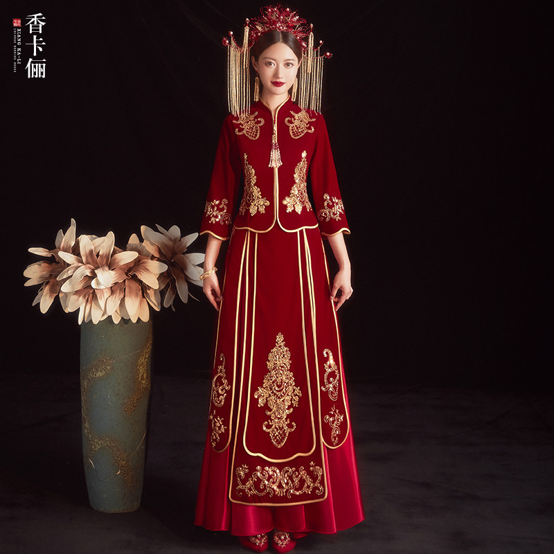 Upscale bridal show and clothing 2022 new summer wedding Chinese vintaway vintachio toast with superior leanery and great hem