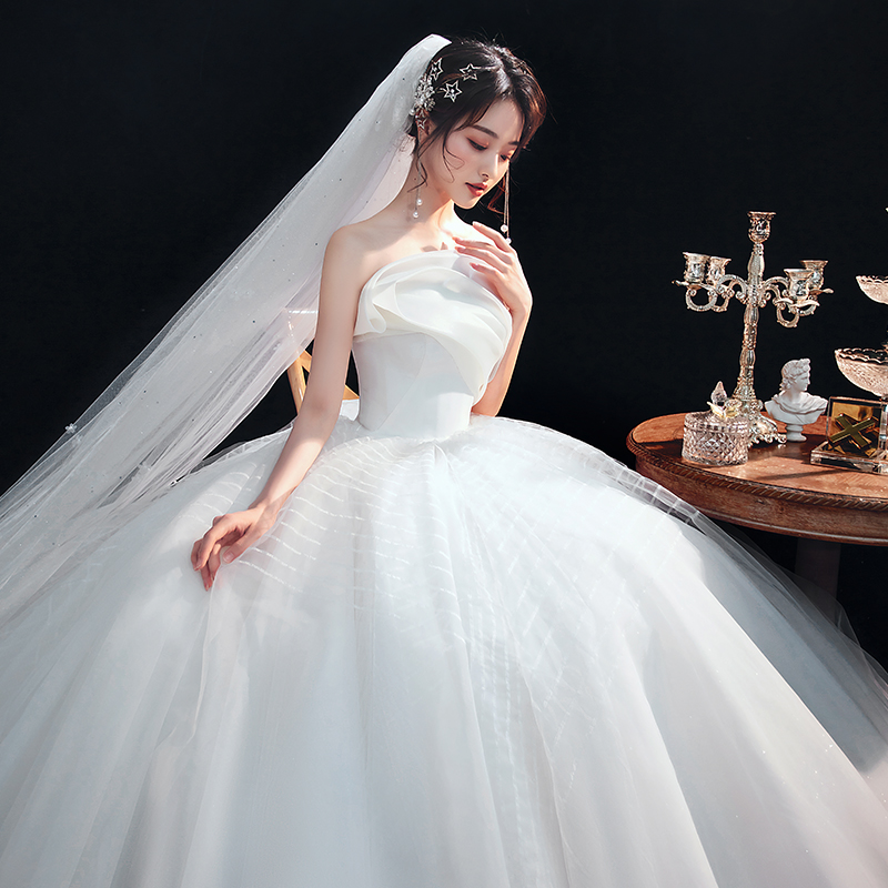 Summer advanced wedding dress for bride, french style, high-end, open shoulders Summer advanced wedding dress for bride, french style, high-end, open shoulders