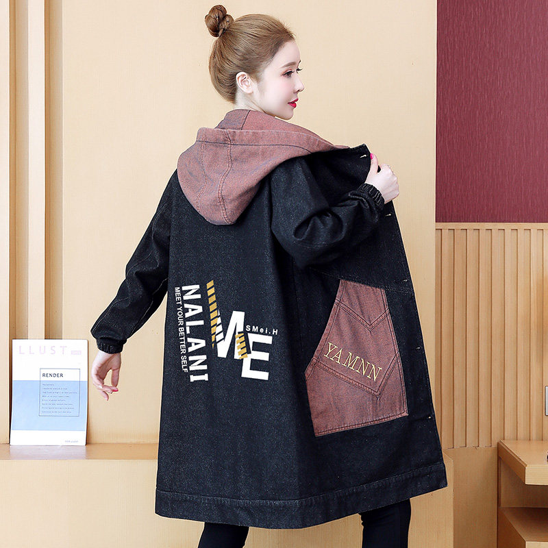 Pregnant woman jacket Spring and autumn cover 2022 New port Wind Loose Large Size Wind Clothing Casual Pregnant Woman Spring Clothing Denim Jacket