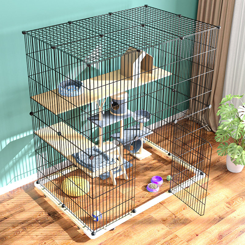 Cat Villa Mega Free Space Cat Cage Luxury Large Size Cat House Home Indoor Cat House With Toilet Cat Cabinet