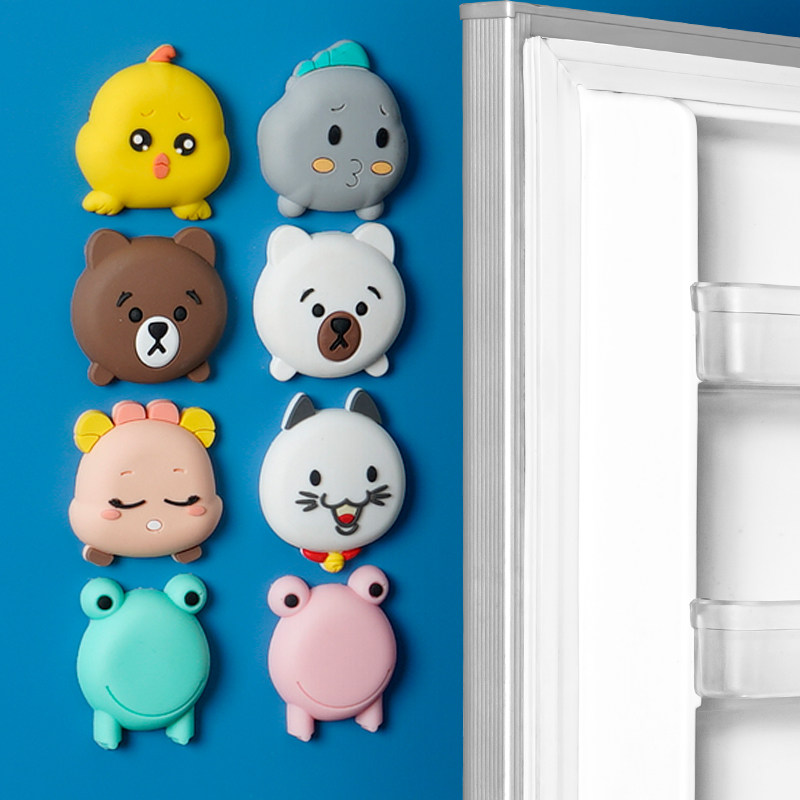 Refrigerator anticollision patch cute cartoon silicone door rear collision avoidance cushion wall wall anti-crash strip anti-collision god