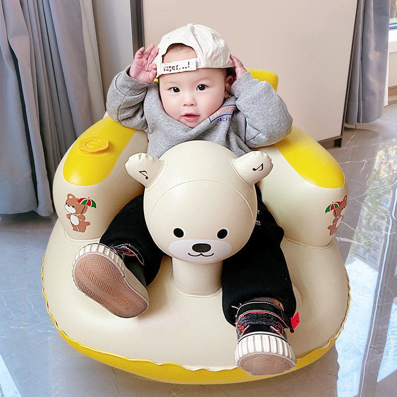 Baby learning chair baby sitting anti-fall inflatable sofa auxiliary training seat sitting artifact children's dining chair