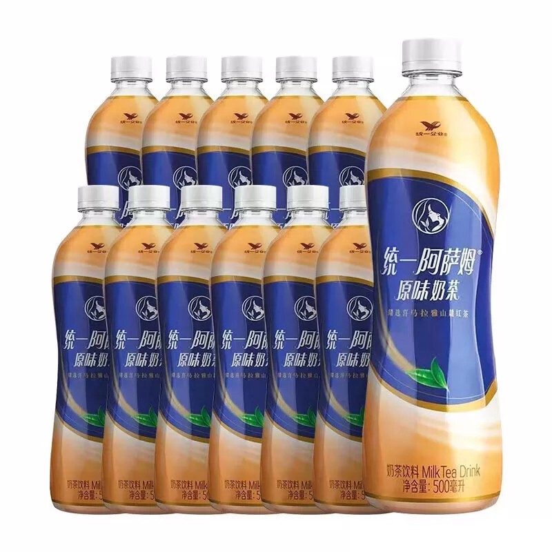 Unified Assam Milk Tea Original Flavor 500ml*12 Bottles for Family Sharing, Rich and Classic Milk Flavor, Delicious and Not Too Greasy