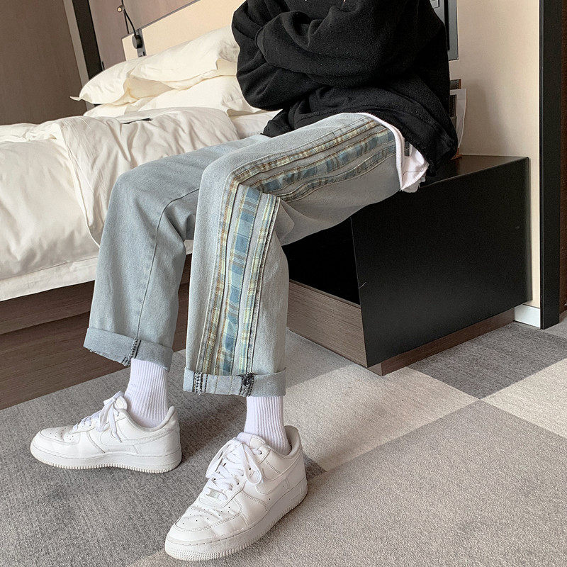 Jeans women's summer straight loose chic Hong Kong-flavored pants trendy ins design sense niche slim and versatile wide-leg pants