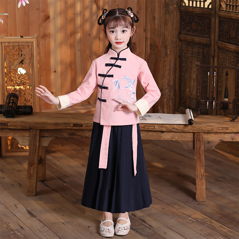 儿童古装汉服男童国学服中国风女童演出服