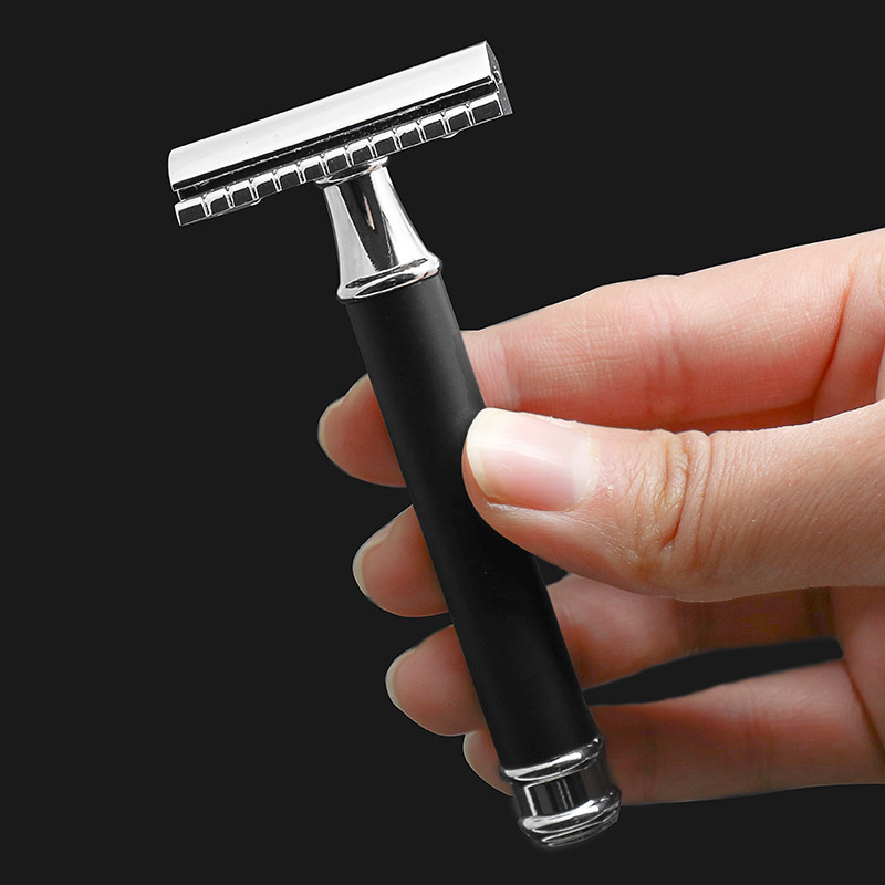 Brass shaver old manual razor double-sided blade split knife retro shaving knife sharp anti-rust