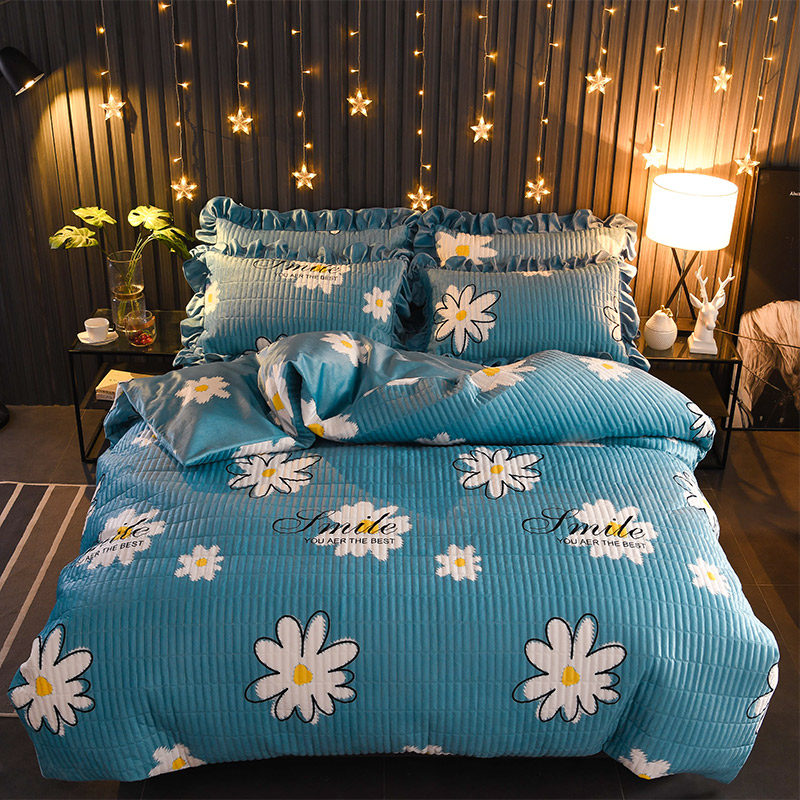 BAQ crystal suede clip cotton quilts covered with cover warm and thickened with suede coral suede VELVET WINTER ANTIBACTERIAL