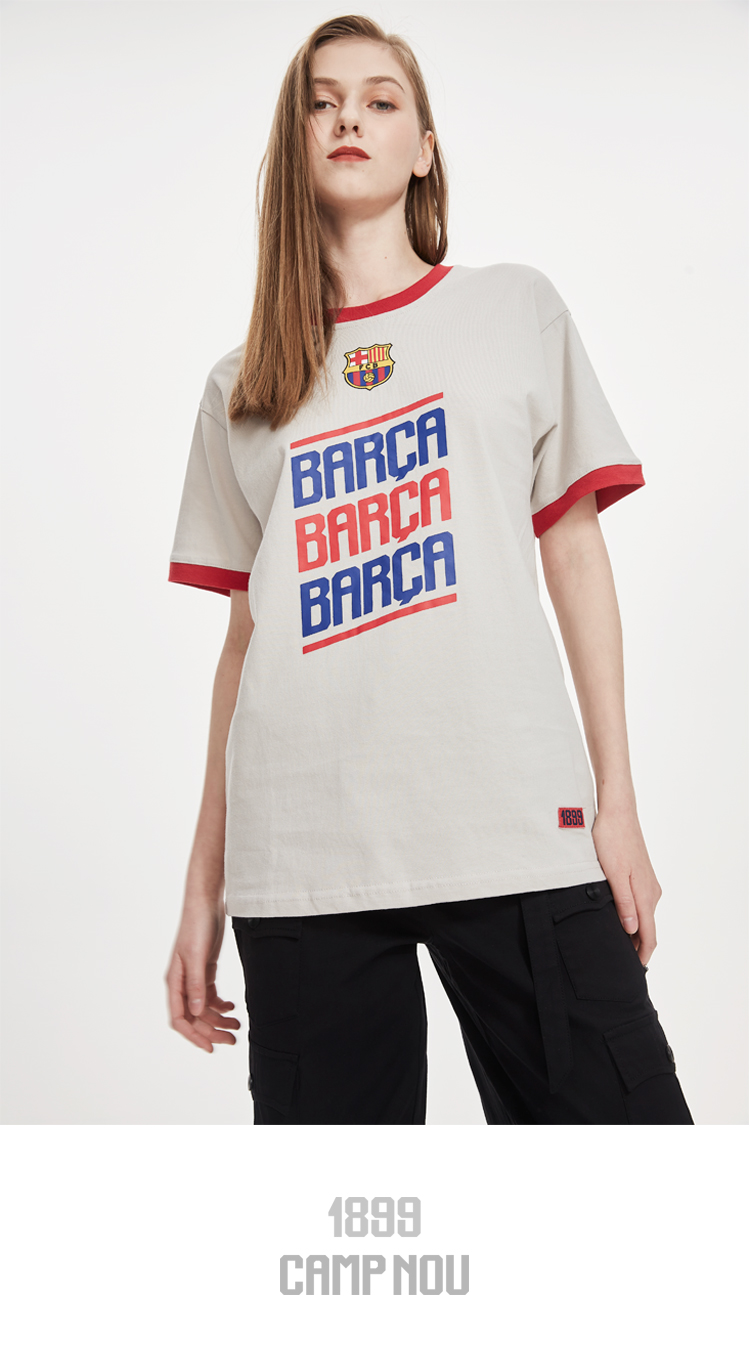 Barça Round Neck Cotton Short-sleeved T-shirt