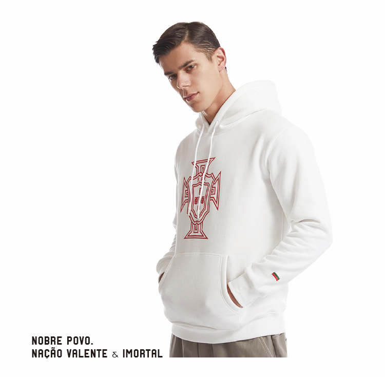 Portugal National Team Official White Plus Fleece Hoodie