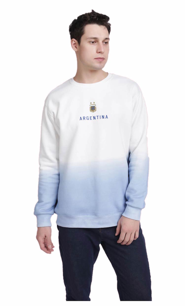 Argentina National Team Tie-dye Cotton Pullover Sweater