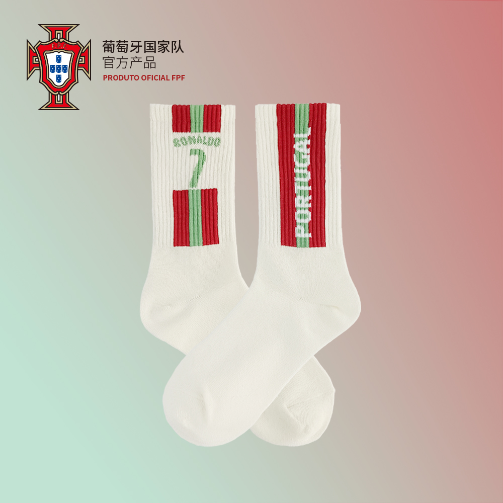 Portugal National Team Official Products ) C Rob Feffillix Football Fan Tide Socks Fashion White Cotton Socks