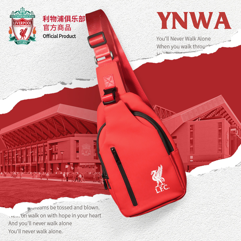 [Official Authentic] Liverpool Club |   Classic Red Waist Bag Large Capacity Shoulder Bag Sports