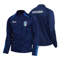 Official merchandise of the Italian national team) Deep Blue Sport Fitness Speed Dry Long sleeves Football Training Conserve fans