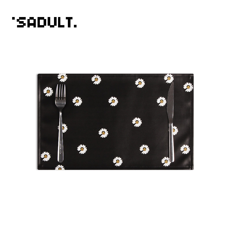 Original daisy diner dining cushion home leather dining cloth anti-water anti-oil students heat insulation tea cup cushion table Western dining cushion