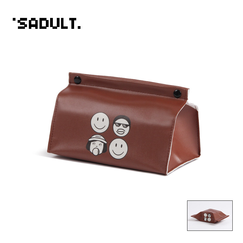 Sadult cute cartoon smiling face with extract tissue box cartridge cartridge cartridge toilet tissue pack