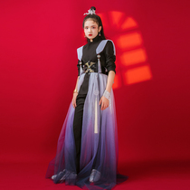 Children Chinese suits suit foreign air chair male and female child bully fashion personality national wind performance gown boomer
