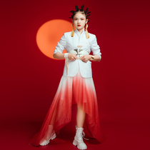 Fashion Tide brand gold plate buckle Zhongdabong suit dress national tide style personality catwalk model team performance suit