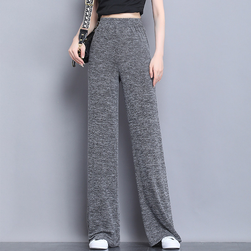 Large-legged pants high loist - handed fat mm pants summer thin pants tug trousers 200 pounds 9 points