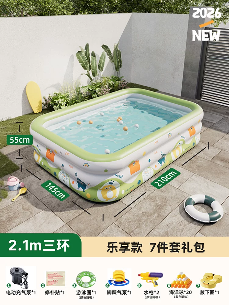 Inflatable swimming pool, increased thickness