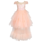 Наряд маленькой принцессы, розовый наряд для музыкальных выступлений, короткое платье, подарок на день рождения, в западном стиле