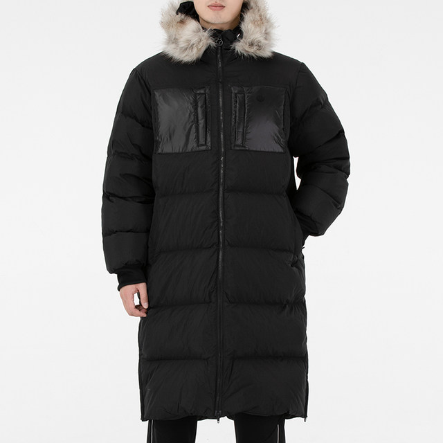Adidas Clover Down Jacket ຜູ້ຊາຍຍາວຂະຫນາດກາງມີຂົນຂົນຄໍ Hooded Warm Down Jacket H1180411803
