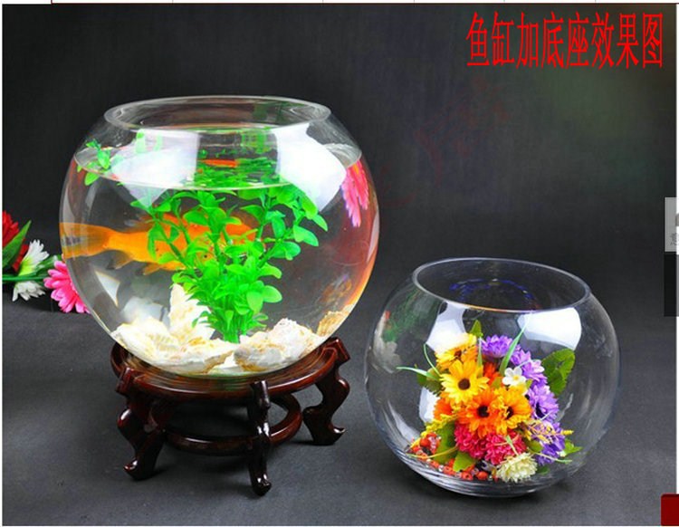 Tray was large supporting circular short hydroponic flower glass vase base tank flowerpot flower wearing thick imitation solid wood resin