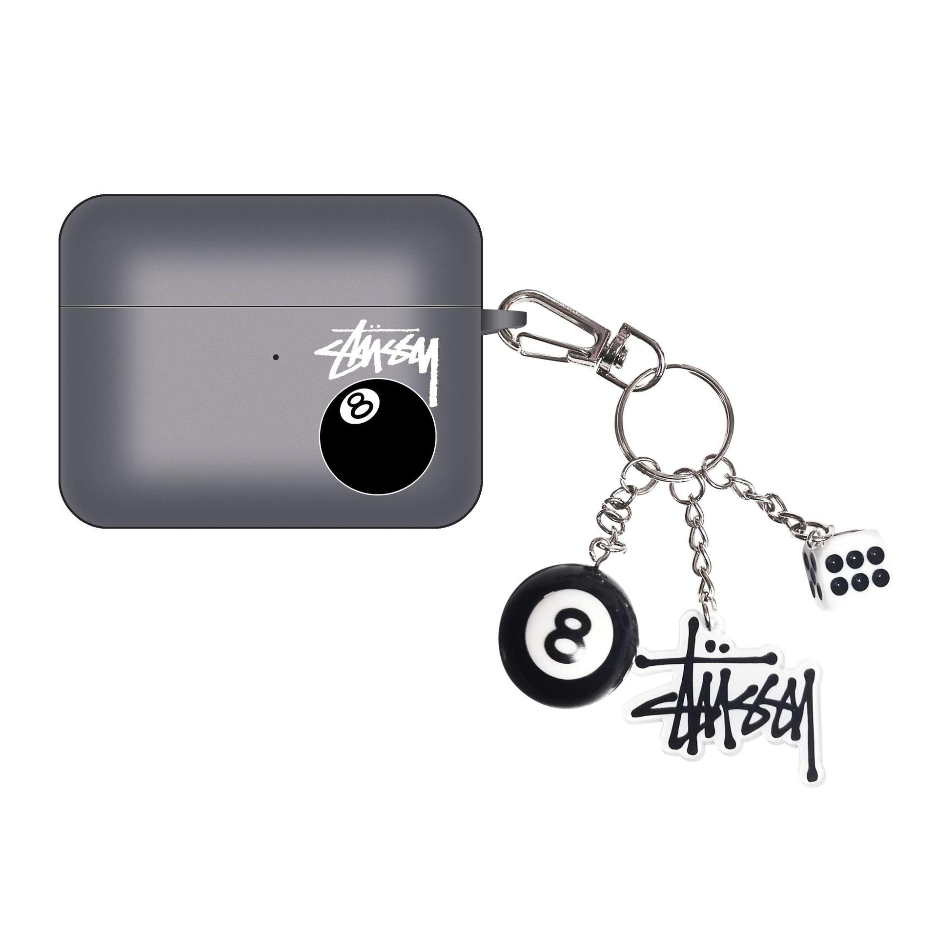 Stüssy 8-Ball Dice Streetwear Earphone Case with Keychain 19