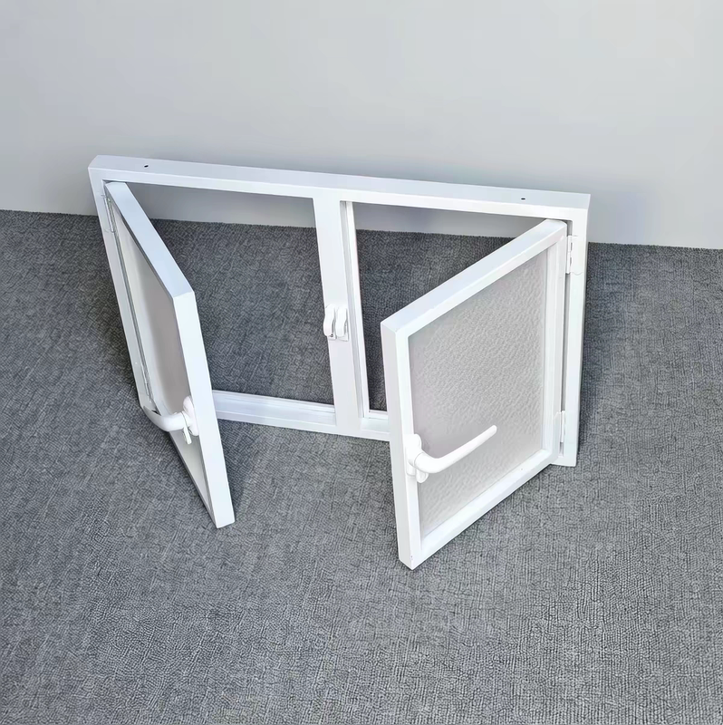 French-Style Retro Casement Window, Indoor Breathable Lighting Window, Ventilation Window for Dark Bathrooms, Tempered Artistic Glass Window, Anti-Peep Window