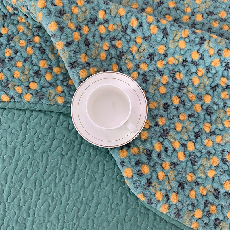 South Korea milk velvet bed cover double-sided dual-use single-piece winter small floral South Korea bedspread with suede sheets on both sides