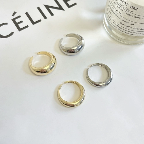 Металлическое глянцевое дизайнерское ретро кольцо, европейский стиль, простой и элегантный дизайн, на указательный палец