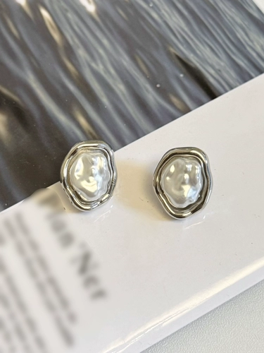 Серебряная игла, асимметричные элегантные модные элитные серьги из жемчуга, серебро 925 пробы, Гонконг