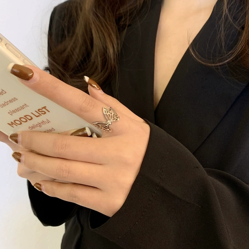 Retro Old Texture Butterfly Ring Simple Нишевое полое конструктивное указание