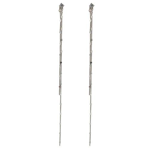 觅韩 Длинные модные серьги, серебро 925 пробы, 2024 года, яркий броский стиль, изысканный стиль